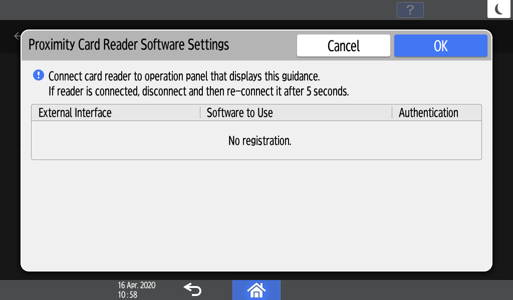 re or connect the card reader to smart operation panel USB.png
